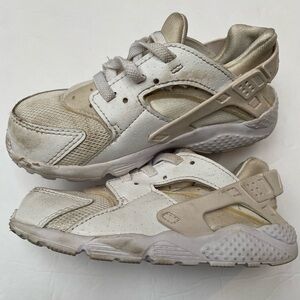 Nike Kids White and Tan Slip-On Sneakers